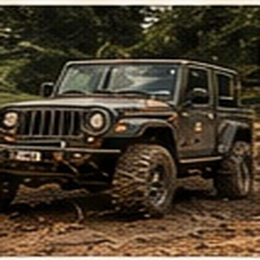 Off-road vehicle on a back road